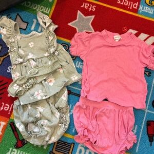 Carter's Pink and Green Floral Diaper Cover Set